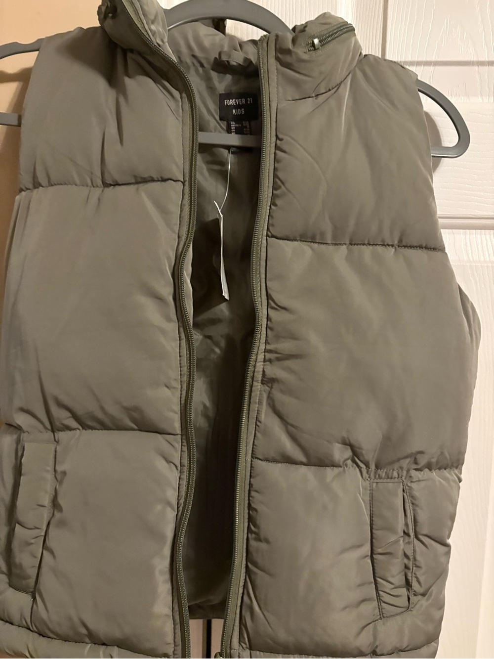 Forever 21 Kids Olive Quilted Puffer Vest